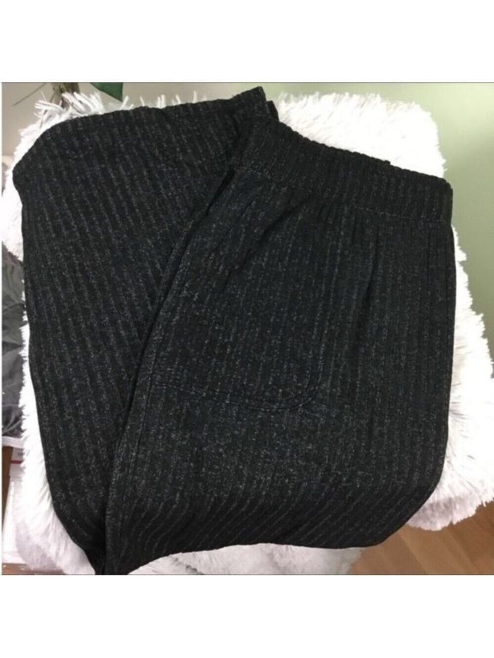 SO 3X black hacci knit flare high rise wide legs pant